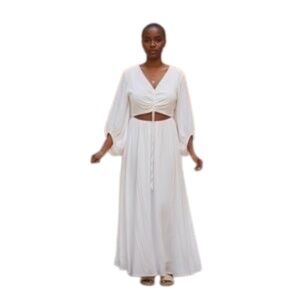 AURA Cutout Plisse Maxi‎ Womens'Dress, Size M